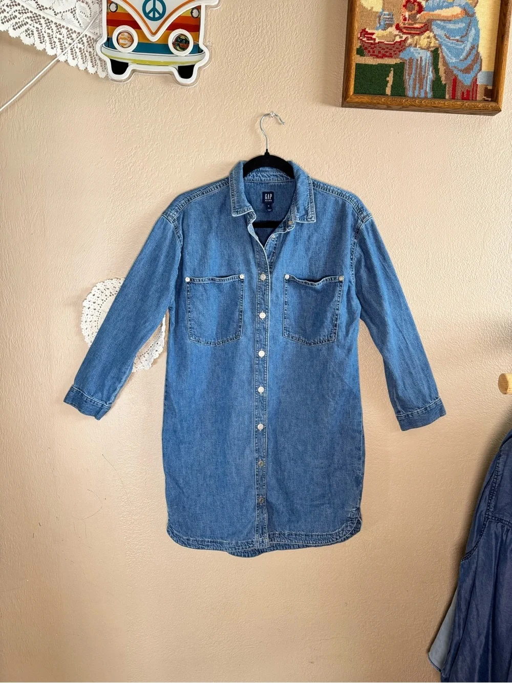 GAP Kids Button-Front Denim Shirt Dress | Size XL